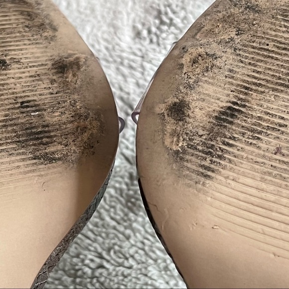 Steve Madden Amaya Clear Slide Sandal Blue Snake Reptile Print Leather Y2K Sz 7 - Picture 8 of 15